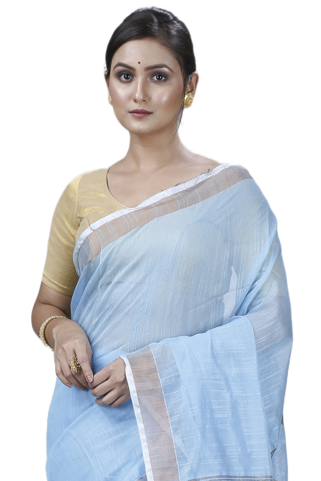 Sky Blue Blended Cotton Toshini Hand Loom Saree (1183)